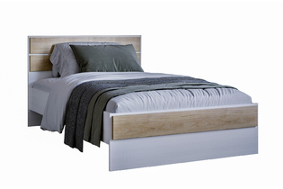 Кровать «Венеция», ВН-1200, Бодега белый/Гикори Кингстон