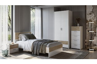 Набор мебели для спальни «Венеция», ВН-1.6.2, Бодега белый/Гикори Кингстон