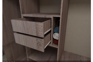 Шуфлядный блок к шкафам высотой 2400 мм (трюфель)