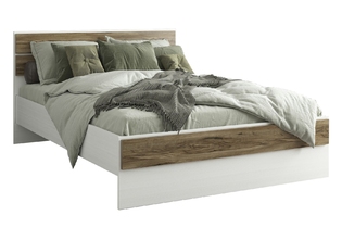 Кровать «Венеция» (ВН-1600, Бодега белый/Ясень Орландо)